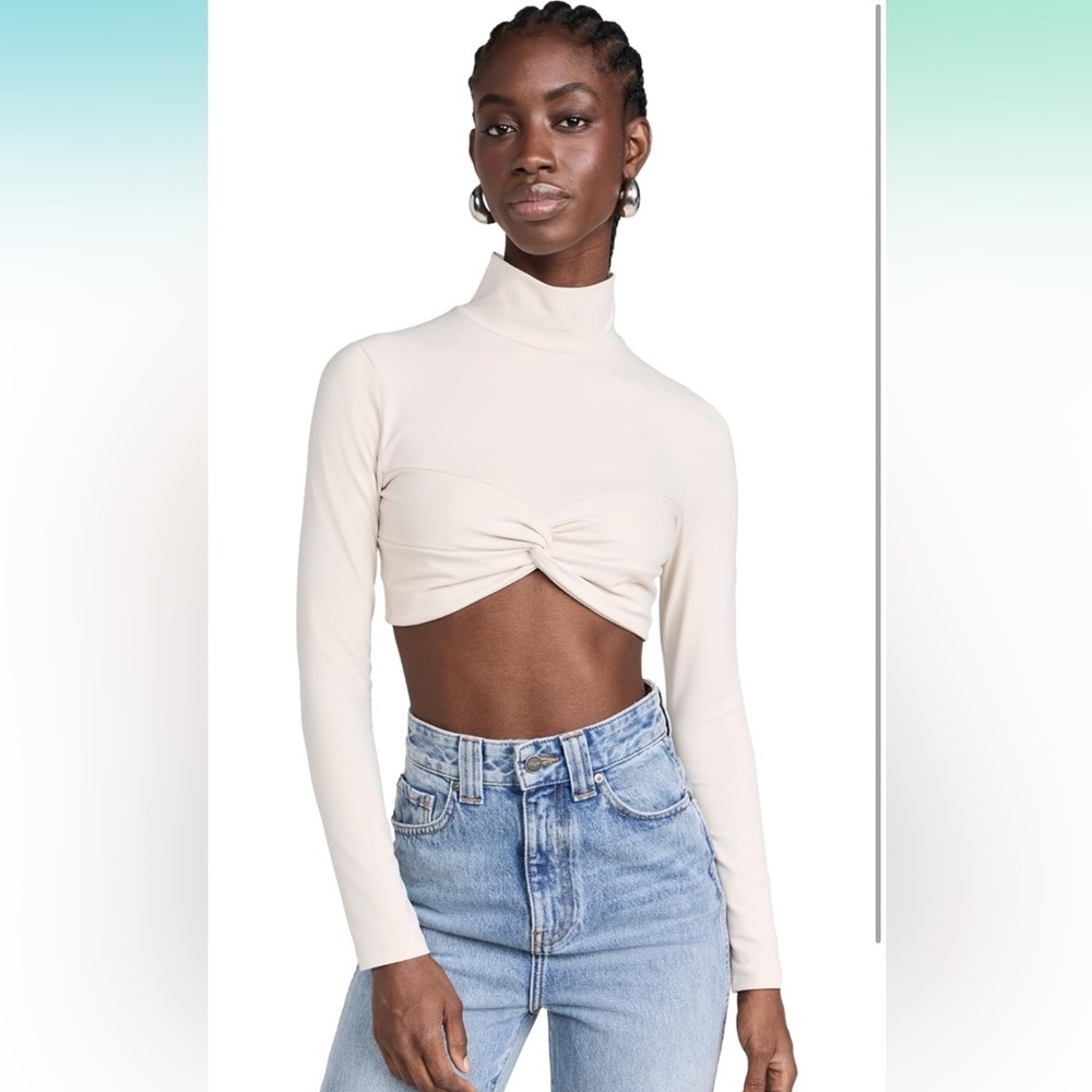 Susana Monaco Women's Twist Mock Crop Top, NWOT, Small
